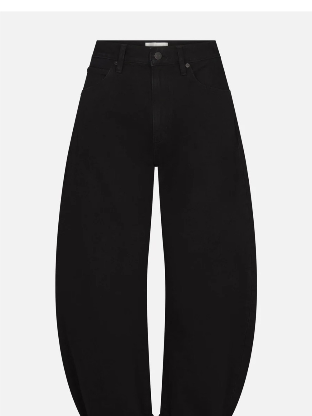 Frame Denim Black High-Waist Barrel-Leg Jeans